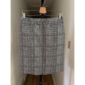 NWT Talbots Petites 10P Black & White Houndstooth Pencil Skirt